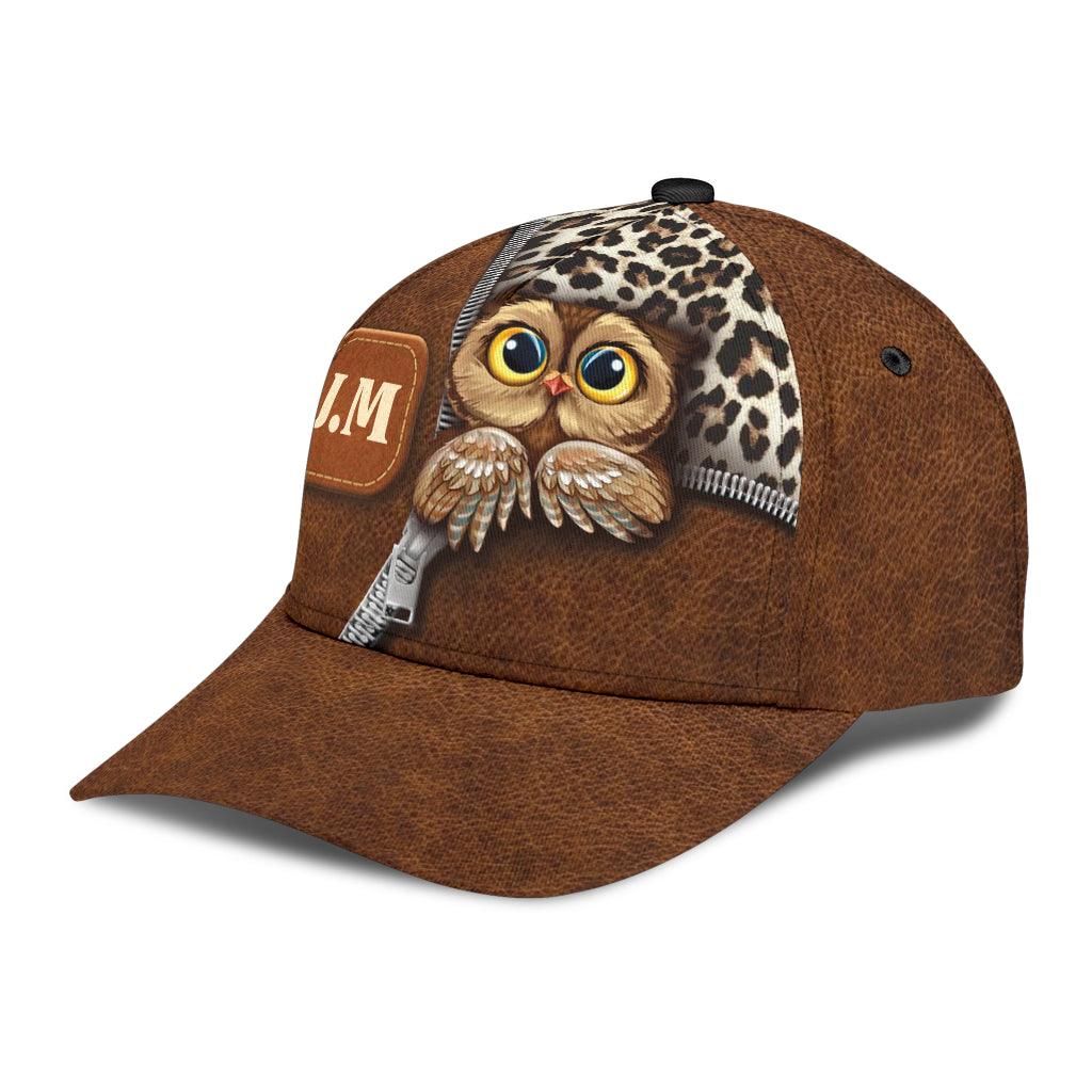 Personalized Owl Classic Cap, Personalized Gift for Owl Lovers Trucker Hats Custom Hats Gifts For Men & Women