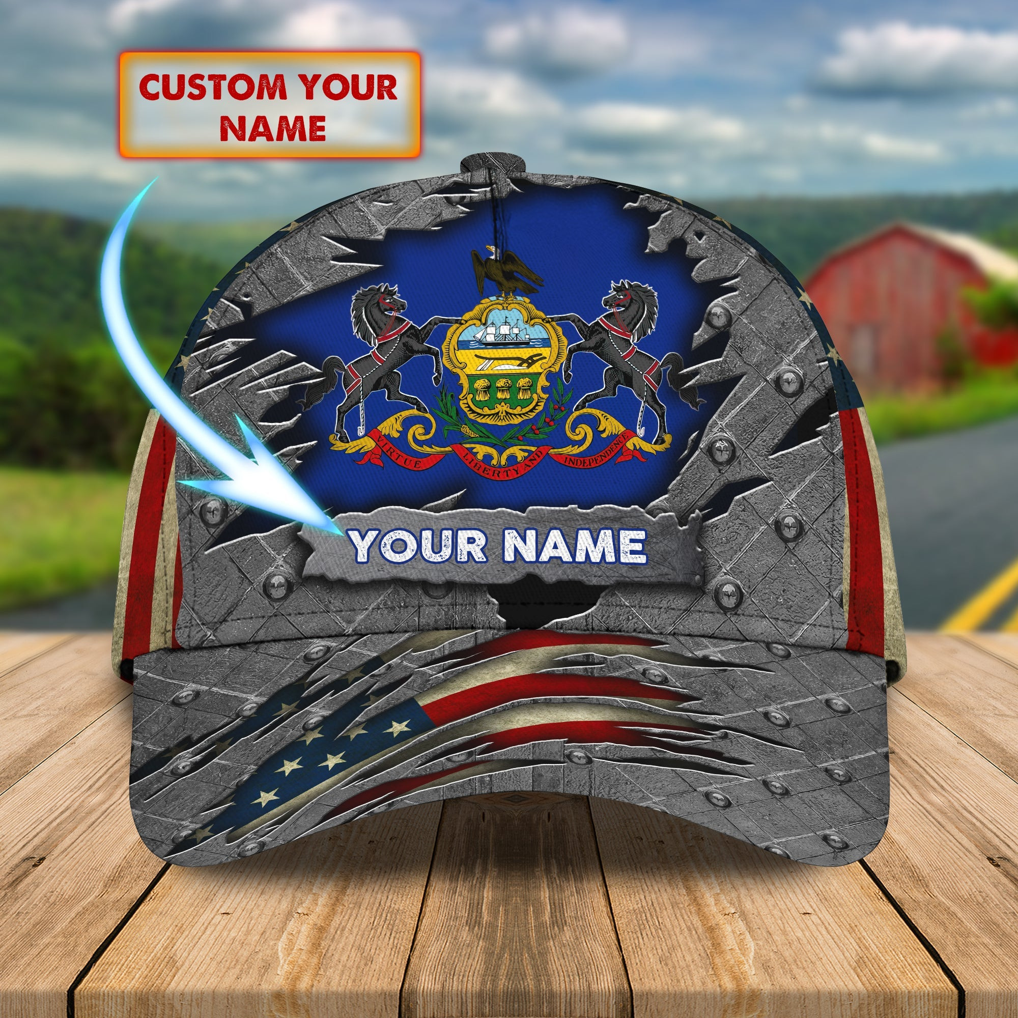 Personalized Pennsylvania State Classic Cap Trucker Hats Custom Hats Gifts For Men & Women
