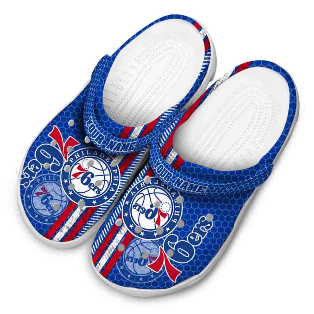 Personalized Philadelphia 76ers Contrasting Stripes ClogTVC1801690 - Image 4