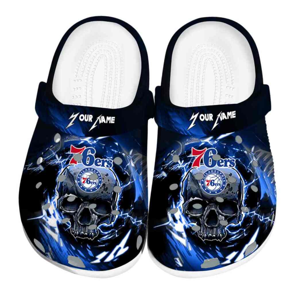 Personalized Philadelphia 76ers Gothic Skull ClogTVC1801690