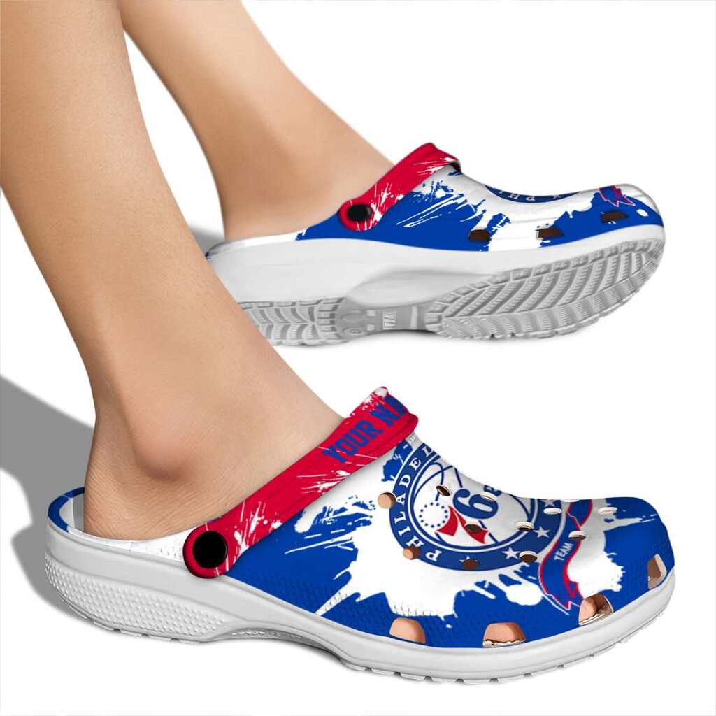 Personalized Philadelphia 76ers Splatter Pattern ClogTVC1801690 - Image 2