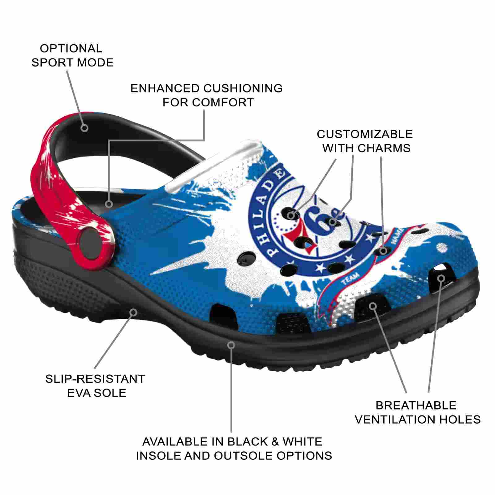 Personalized Philadelphia 76ers Splatter Pattern ClogTVC1801690 - Image 5