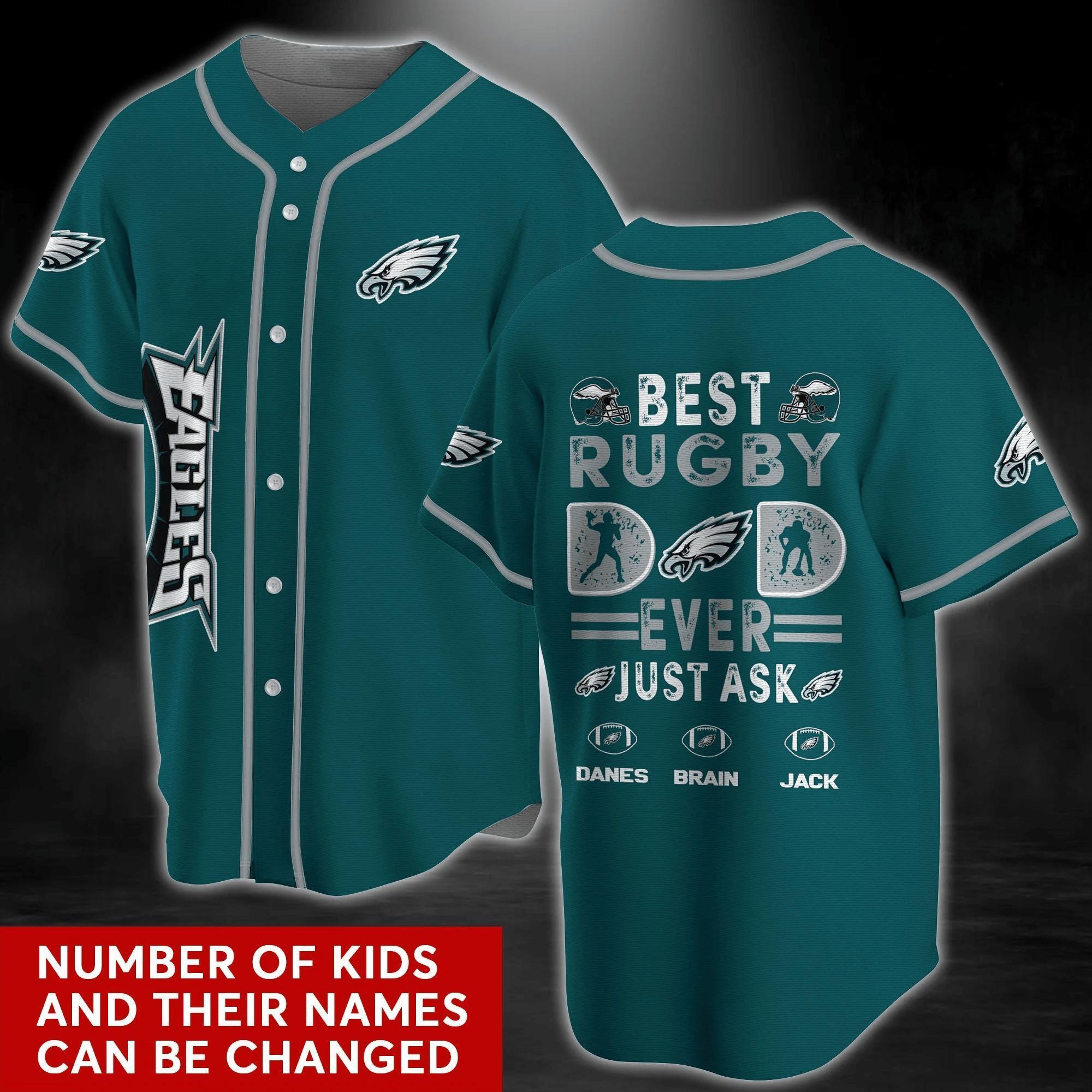 Personalized Philadelphia Eagles NLF Baseball Jersey Shirt With Your Name