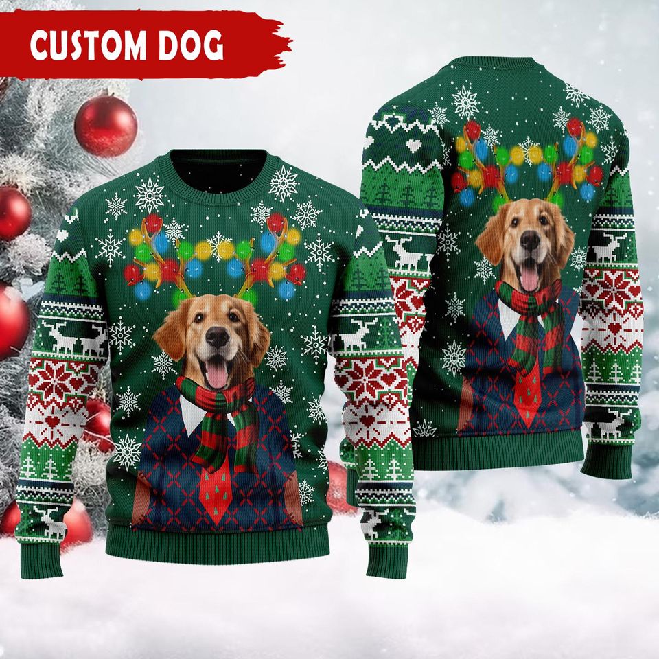 Personalized Photo Dog Cat Ugly Christmas Sweater,