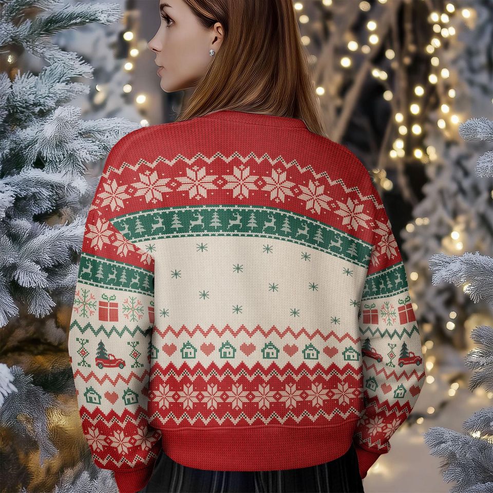 Personalized Photo Family Christmas Ugly Sweater, Custom Matching - Image 7