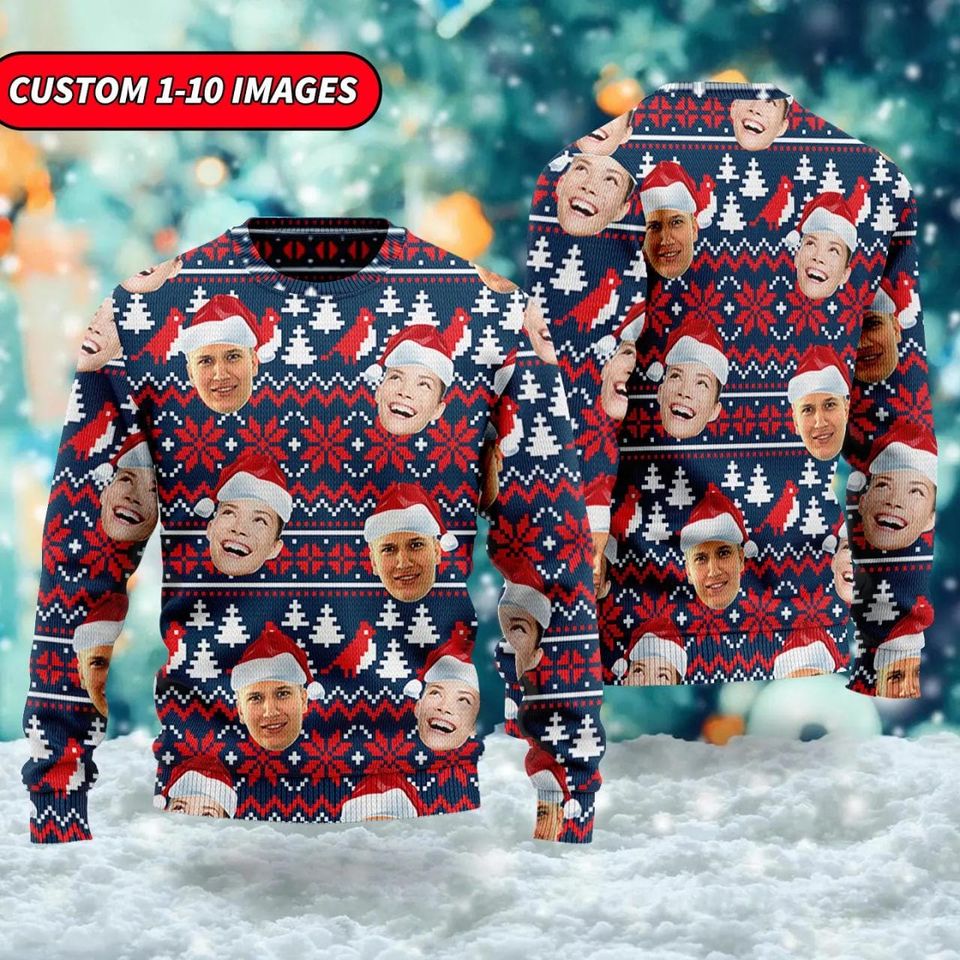 Personalized Photo Family Ugly Christmas Sweater, Christmas Gift