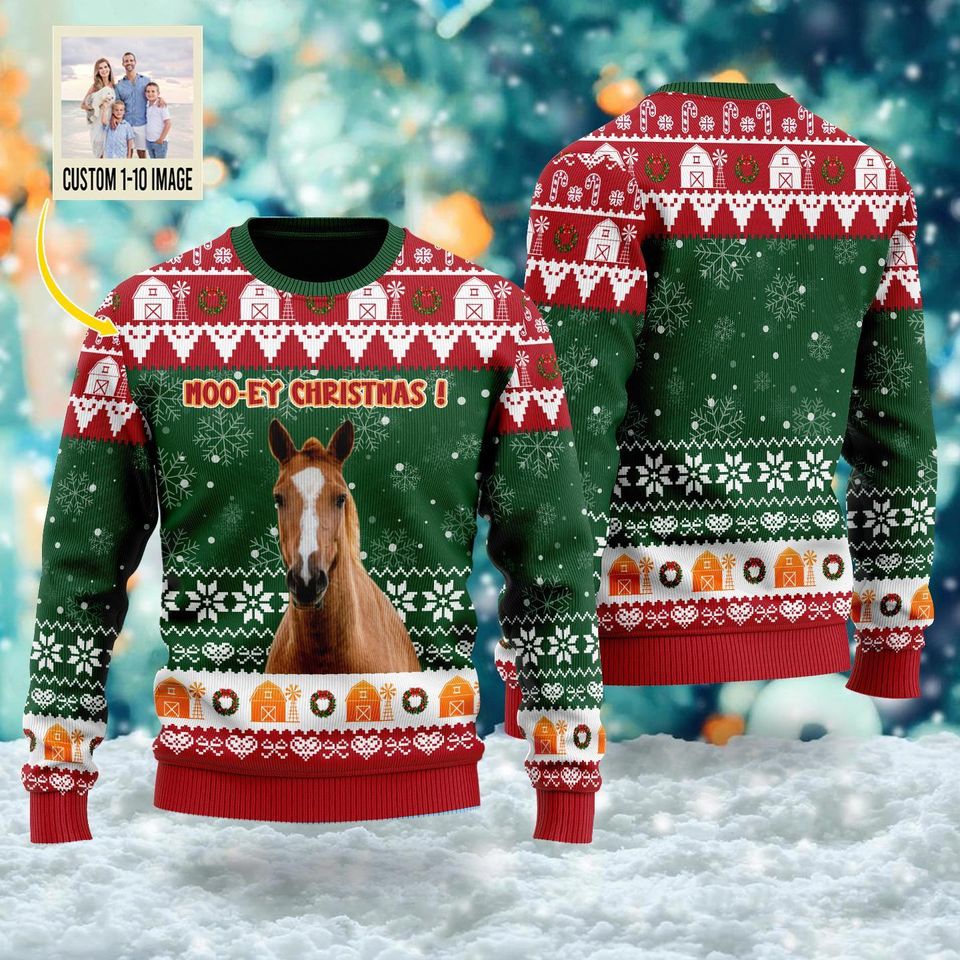 Personalized Photo Moo-Ey Ugly Christmas Sweater