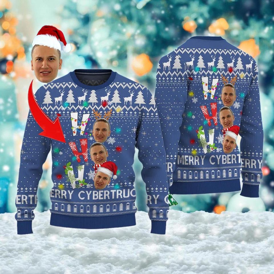 Personalized Photo Ugly Sweater - Ho Ho Ho Edition - Image 2