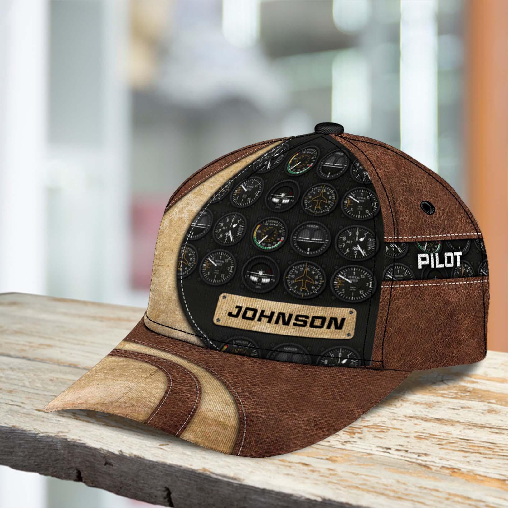 Personalized Pilot Classic Cap, Personalized Gift for Pilot Trucker Hats Custom Hats Gifts For Men & Women