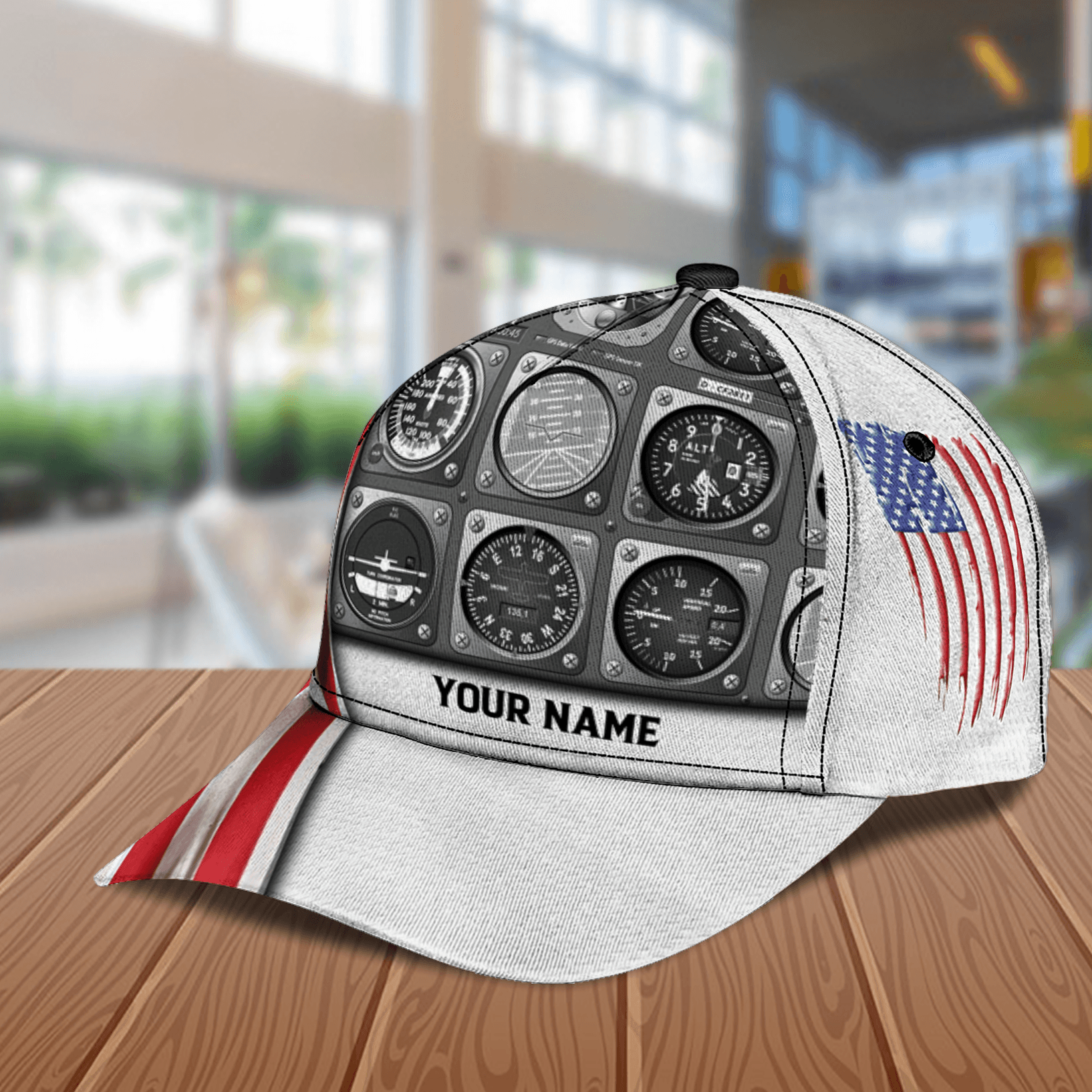 Personalized Pilot Classic Cap With American Flag, Personalized Gift for Pilot Trucker Hats Custom Hats Gifts For Men & Women