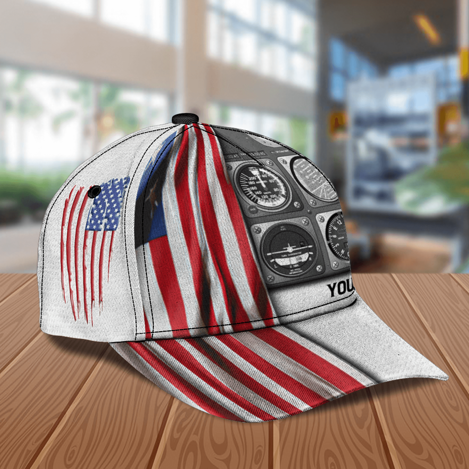 Personalized Pilot Classic Cap With American Flag, Personalized Gift for Pilot Trucker Hats Custom Hats Gifts For Men & Women