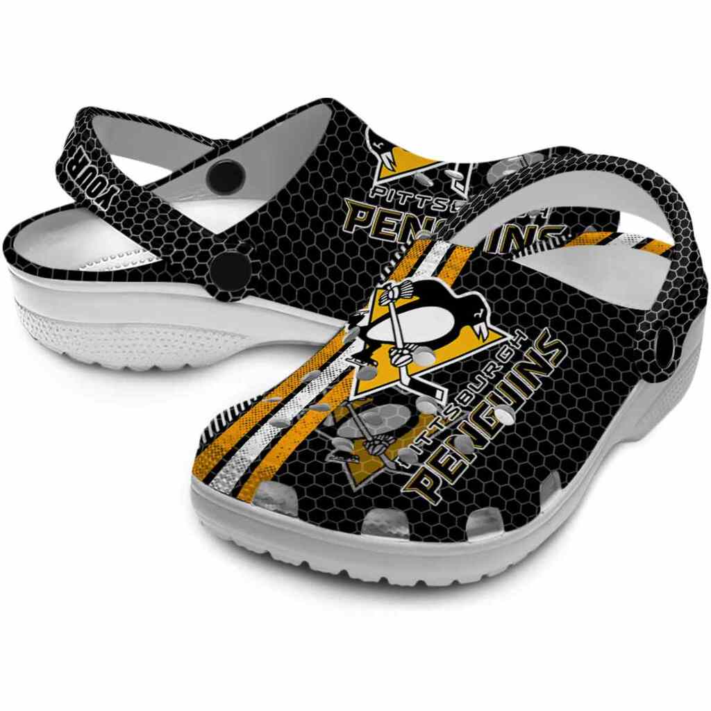Personalized Pittsburgh Penguins Contrasting Stripes ClogTVC1801901 - Image 3