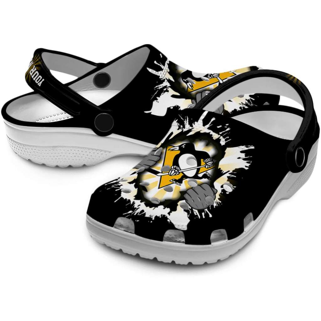 Personalized Pittsburgh Penguins Gripping Hand ClogTVC1801901 - Image 3