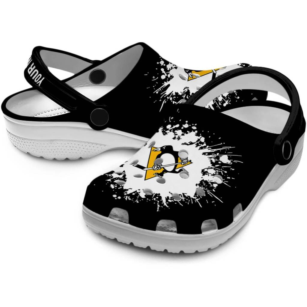 Personalized Pittsburgh Penguins Splatter Background ClogTVC1801901 - Image 3