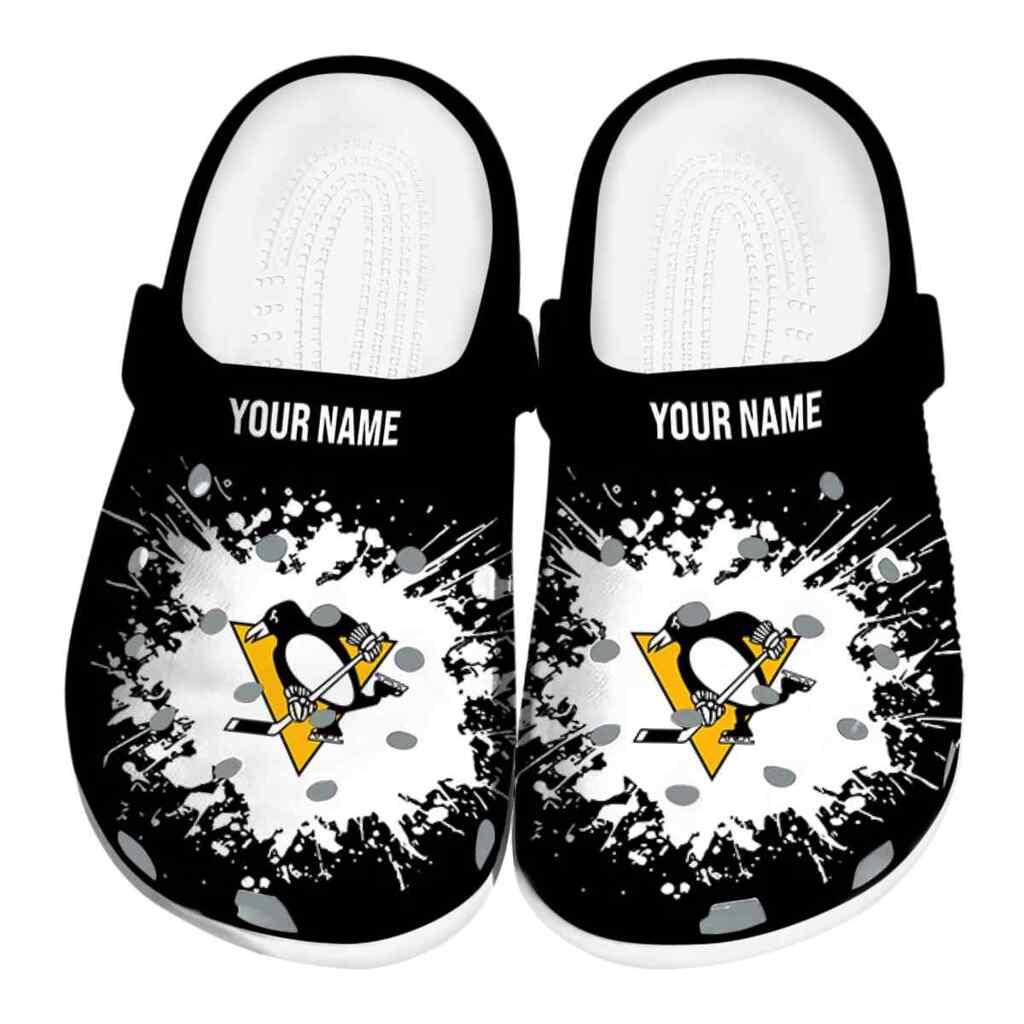 Personalized Pittsburgh Penguins Splatter Background ClogTVC1801901