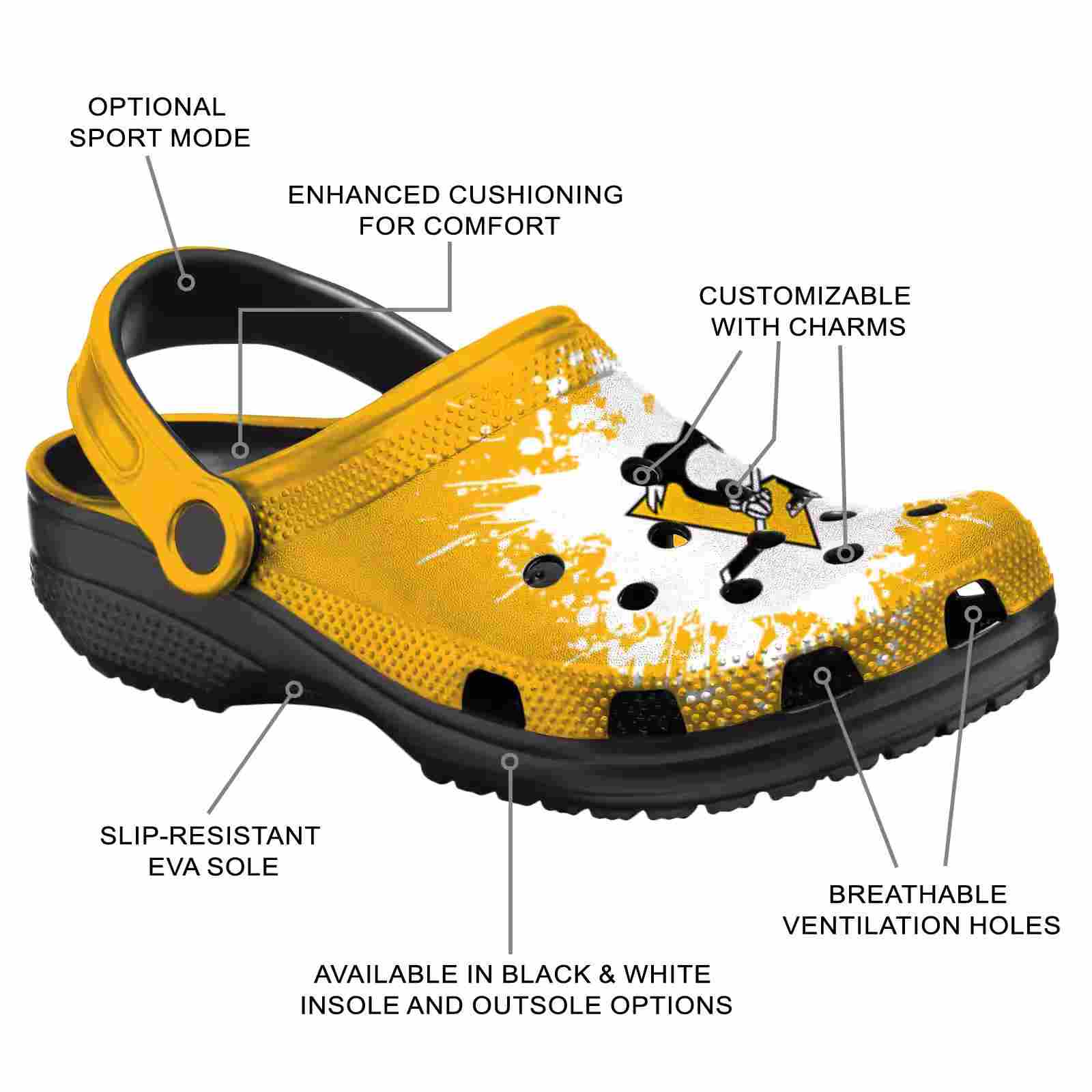 Personalized Pittsburgh Penguins Splatter Background ClogTVC1801901 - Image 5