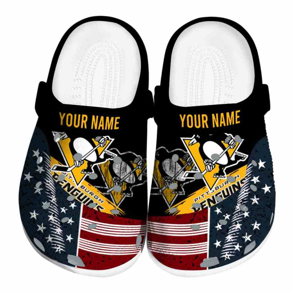 Personalized Pittsburgh Penguins Star-Spangled Side Pattern ClogTVC1801852
