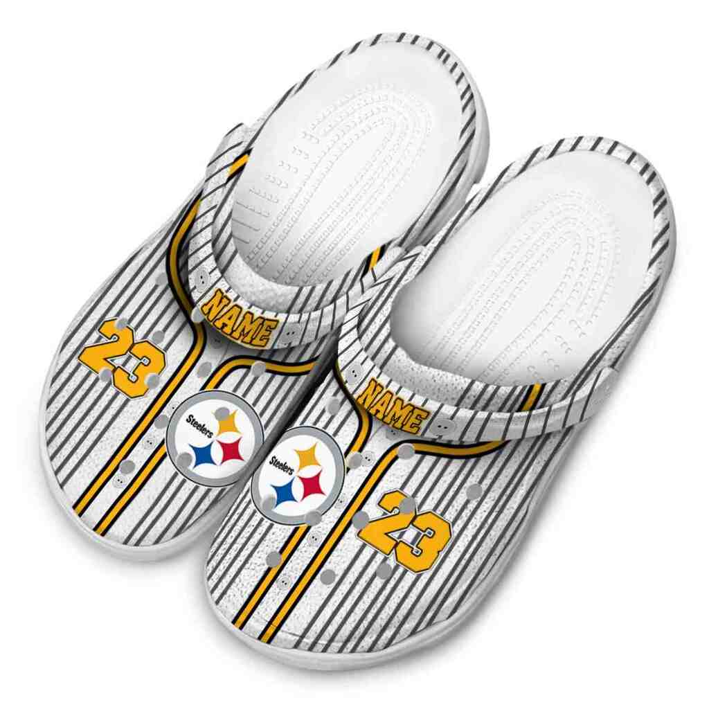 Personalized Pittsburgh Steelers Pinstripe Pattern ClogTVC180153 - Image 4