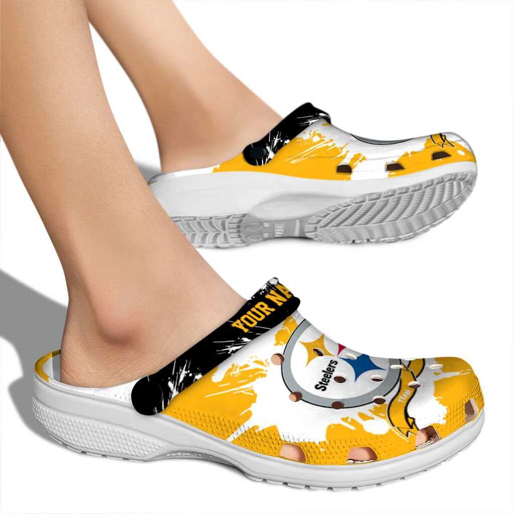 Personalized Pittsburgh Steelers Splatter Pattern ClogTVC180153 - Image 2