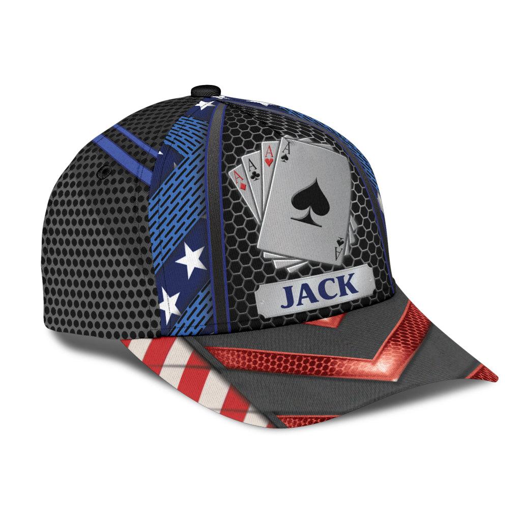 Personalized Pocker Classic Cap, Personalized Gift for Poker Lovers, Poker Players Trucker Hats Custom Hats Gifts For Men & Women