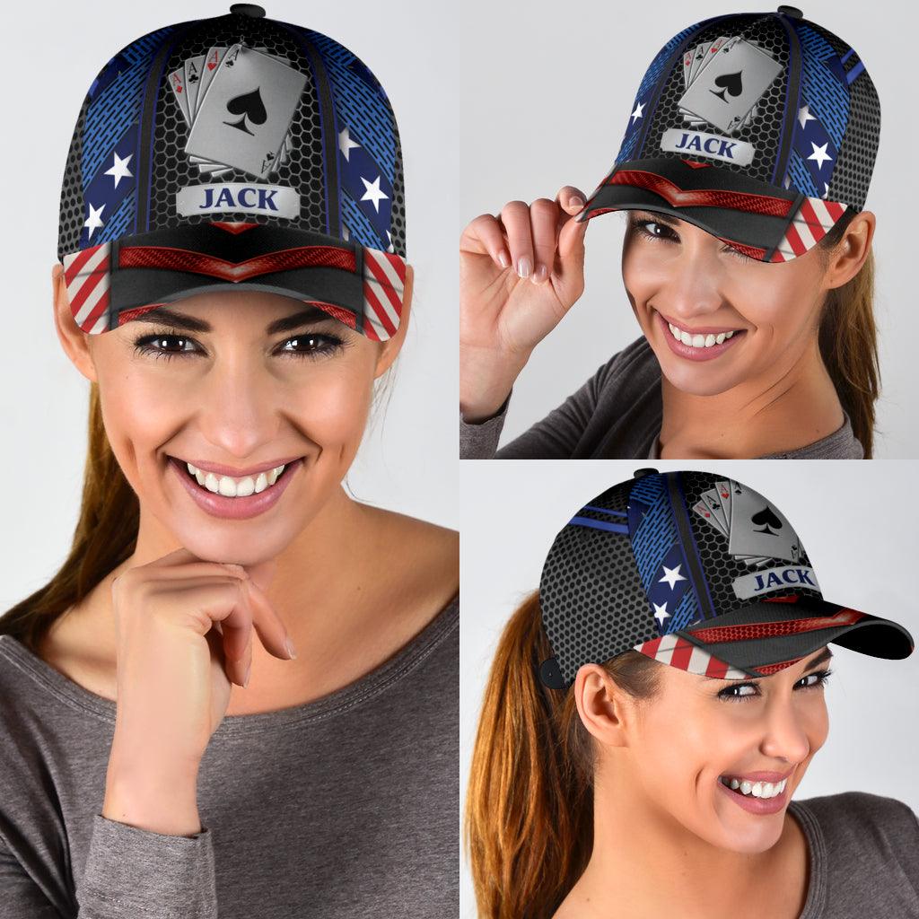 Personalized Pocker Classic Cap, Personalized Gift for Poker Lovers, Poker Players Trucker Hats Custom Hats Gifts For Men & Women