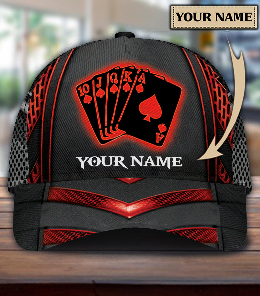 Personalized Poker Classic Cap, Gift for Poker Lovers, Poker Players Trucker Hats Custom Hats Gifts For Men & Women