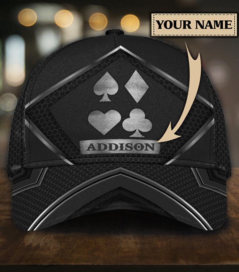 Personalized Poker Classic Cap, Personalized Gift for Poker Lovers, Poker Players Trucker Hats Custom Hats Gifts For Men & Women