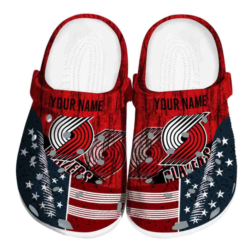 Personalized Portland Trail Blazers Star-Spangled Side Pattern ClogTVC1801692