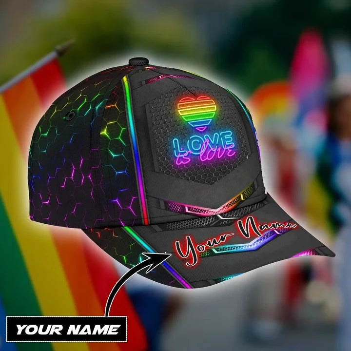 Personalized Pride Baseball Cap For Couple Gay, Lesbian Gifts, Color Of Life Lgbt 3D Baseball Cap Hat Trucker Hats Custom Hats Gifts For Men & Women