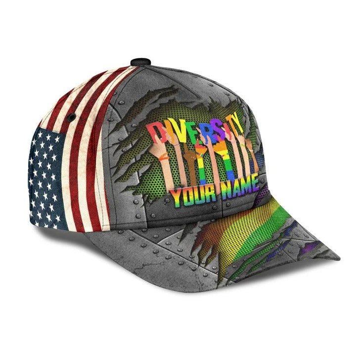 Personalized Pride Baseball Cap For Gay Lesbian, Love Respect Diversity LGBT Printing 3D Classic Cap Hat Trucker Hats Custom Hats Gifts For Men & Women