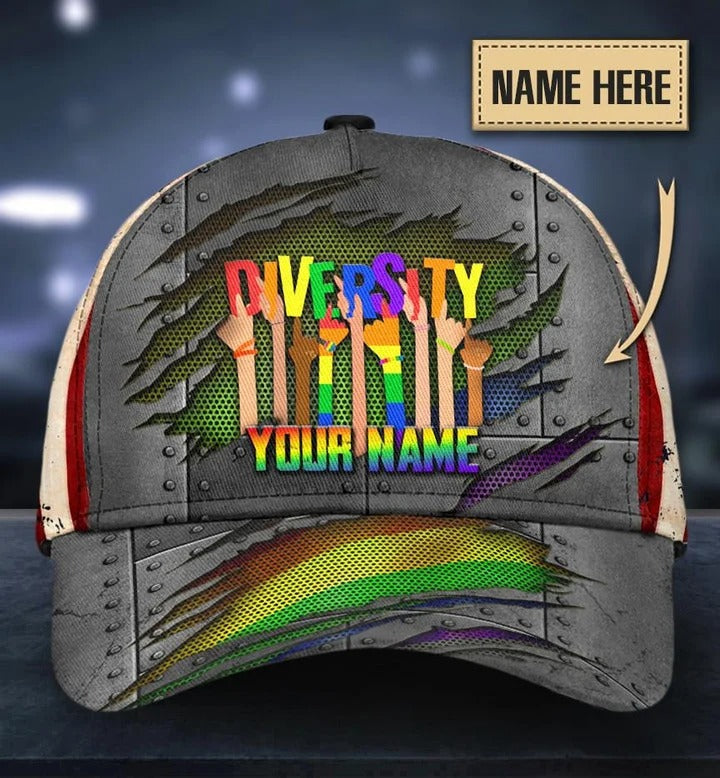 Personalized Pride Baseball Cap For Gay Lesbian, Love Respect Diversity LGBT Printing 3D Classic Cap Hat Trucker Hats Custom Hats Gifts For Men & Women