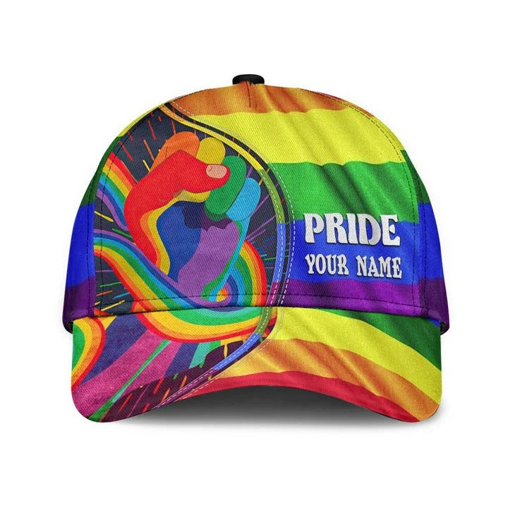 Personalized Pride Baseball Cap With Name, Same Love Same Right Lgbt Printing Baseball Cap Hat Trucker Hats Custom Hats Gifts For Men & Women