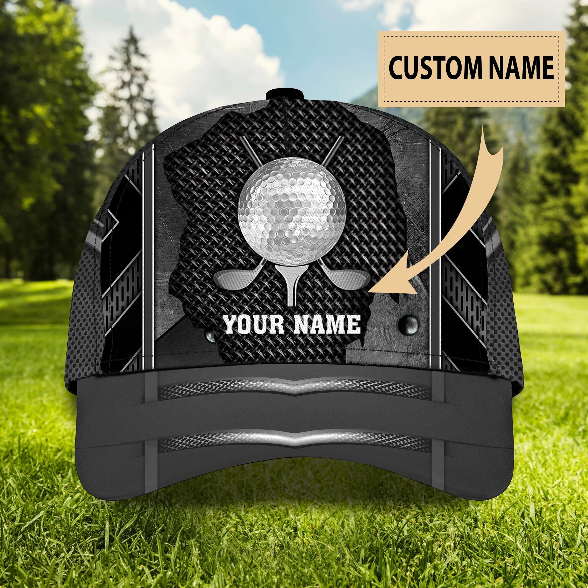 Personalized Progress Of A Golf Master 3D Cap Hat, I Love Golf Full Print White Cap Hat Trucker Hats Custom Hats Gifts For Men & Women
