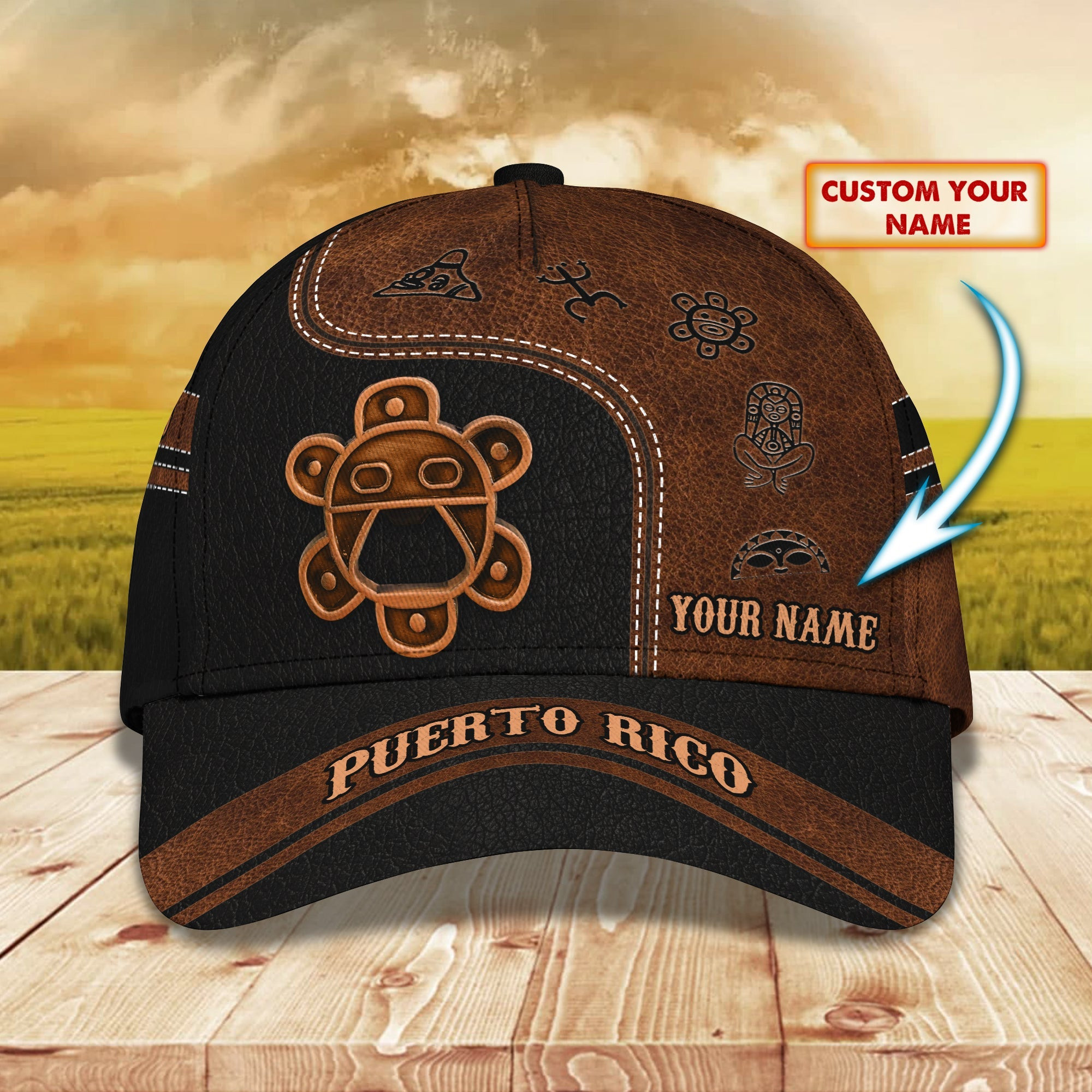 Personalized Puerto Rico Classic Cap Trucker Hats Custom Hats Gifts For Men & Women