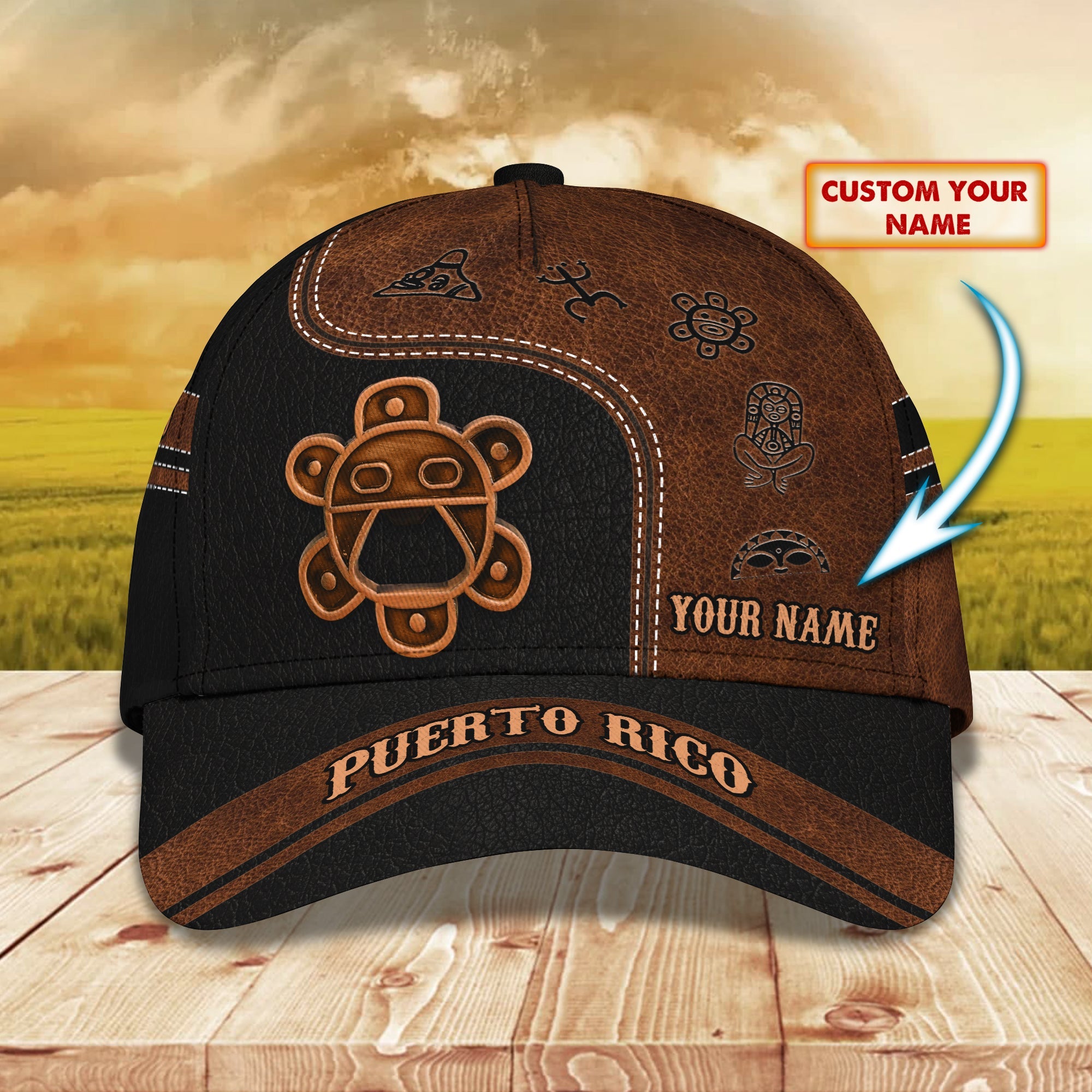 Personalized Puerto Rico Classic Cap Trucker Hats Custom Hats Gifts For Men & Women