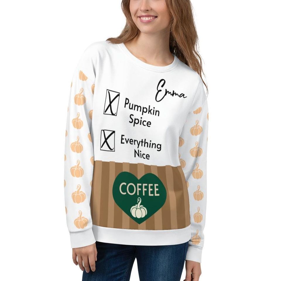 Personalized Pumpkin Spice Coffee Sweatshirt for Coffee Lovers