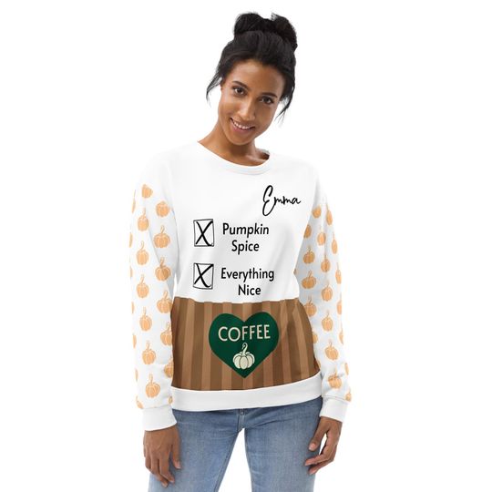 Personalized Pumpkin Spice Coffee Sweatshirt for Coffee Lovers - Image 15