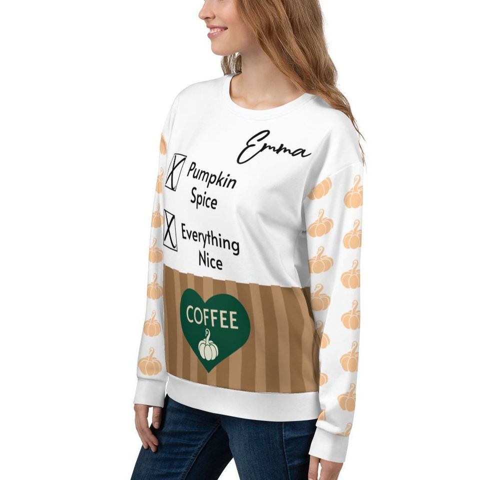 Personalized Pumpkin Spice Coffee Sweatshirt for Coffee Lovers - Image 8