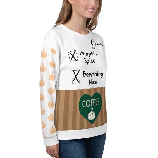 Personalized Pumpkin Spice Coffee Sweatshirt for Coffee Lovers - Image 20