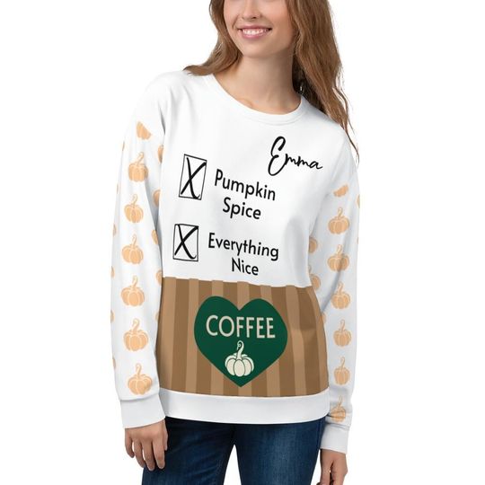 Personalized Pumpkin Spice Coffee Sweatshirt for Coffee Lovers - Image 13