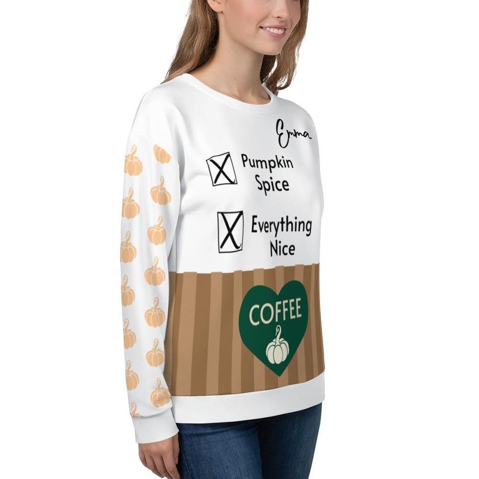 Personalized Pumpkin Spice Coffee Sweatshirt for Coffee Lovers - Image 9