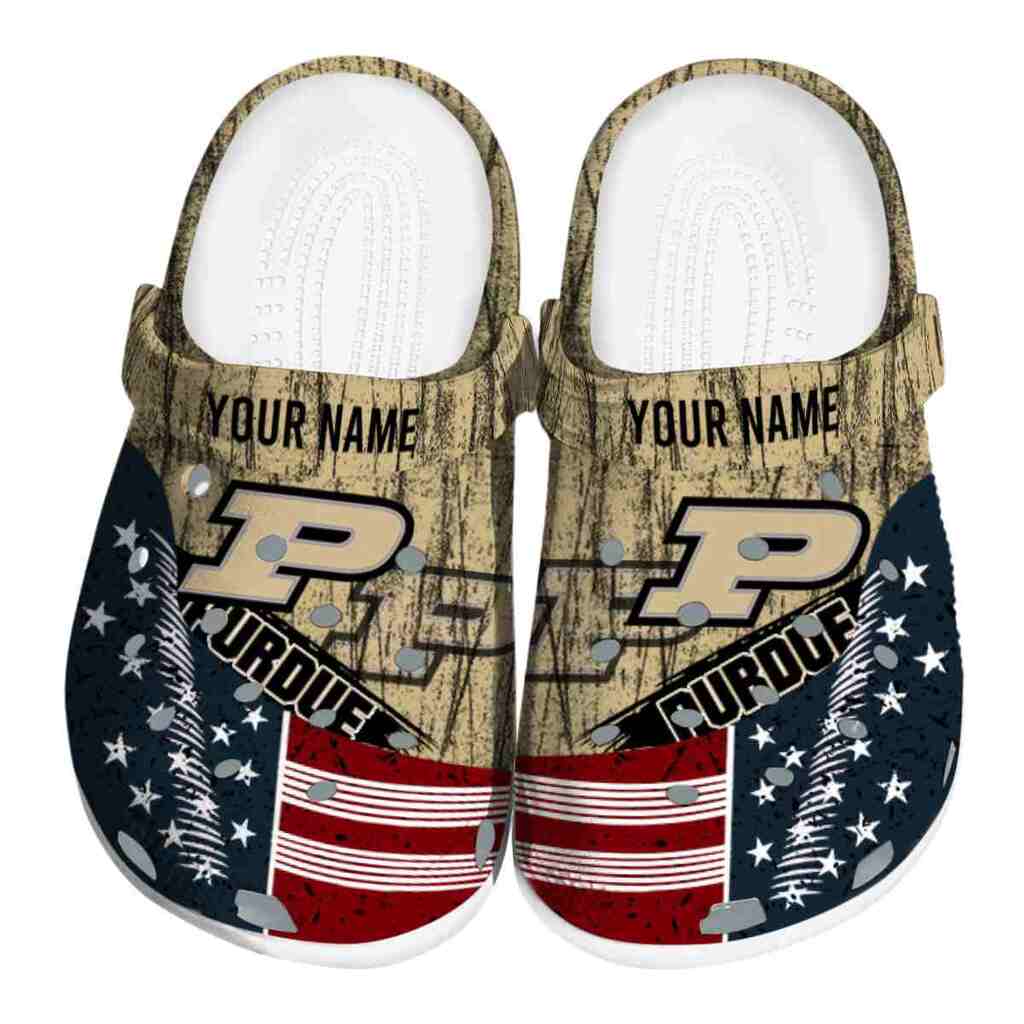 Personalized Purdue Boilermakers Star-Spangled Side Pattern ClogTVC1801743