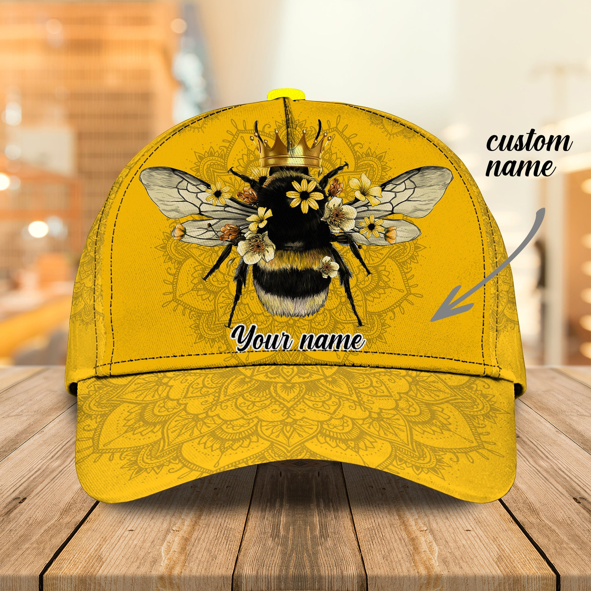 Personalized Queen Bee Cap - Custom Classic Cap For Bee Lovers Trucker Hats Custom Hats Gifts For Men & Women