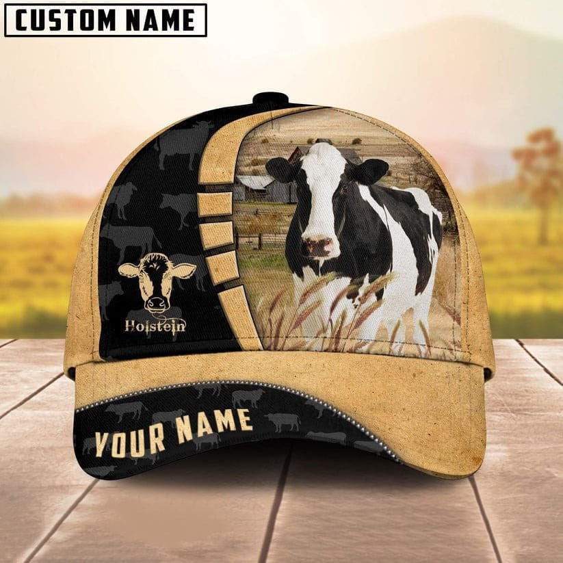 Personalized Red Holstein Cattle Hats for Farmers, Red Holstein Cattle Cap for Husband, Dad Trucker Hats Custom Hats Gifts For Men & Women
