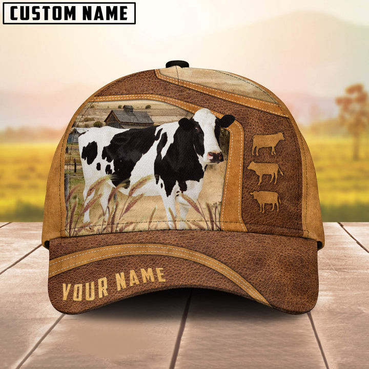 Personalized Red Holstein Cattle Hats for Farmers, Red Holstein Cattle Cap for Husband, Dad Trucker Hats Custom Hats Gifts For Men & Women