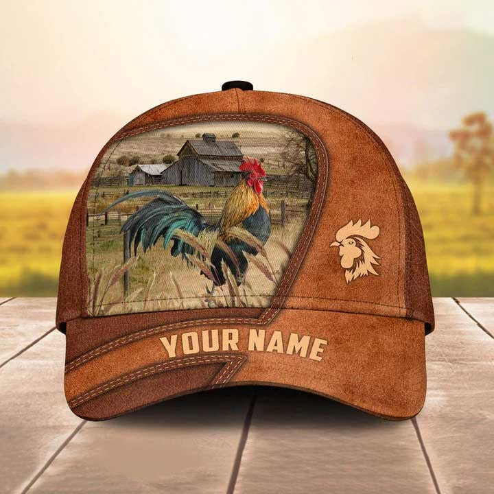 Personalized Rooster Hats for Men, Husband, Dad, 3D Chicken Retro Cap for Farmers Trucker Hats Custom Hats Gifts For Men & Women