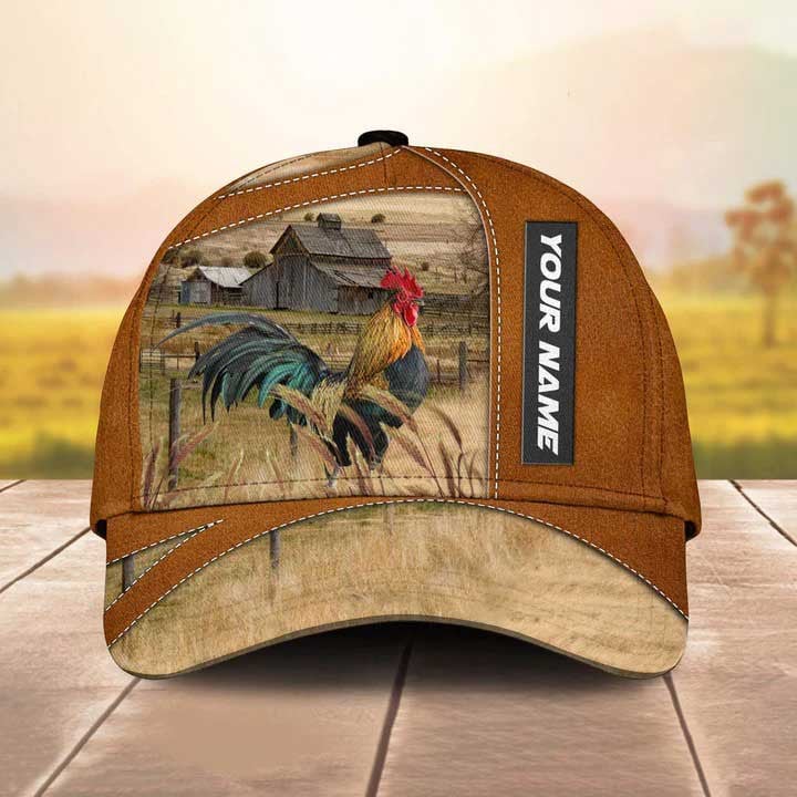 Personalized Rooster Hats for Men, Husband, Dad, 3D Chicken Retro Cap for Farmers Trucker Hats Custom Hats Gifts For Men & Women