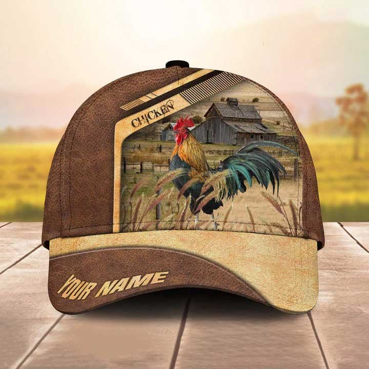 Personalized Rooster Hats for Men, Husband, Dad, 3D Chicken Retro Cap for Farmers Trucker Hats Custom Hats Gifts For Men & Women