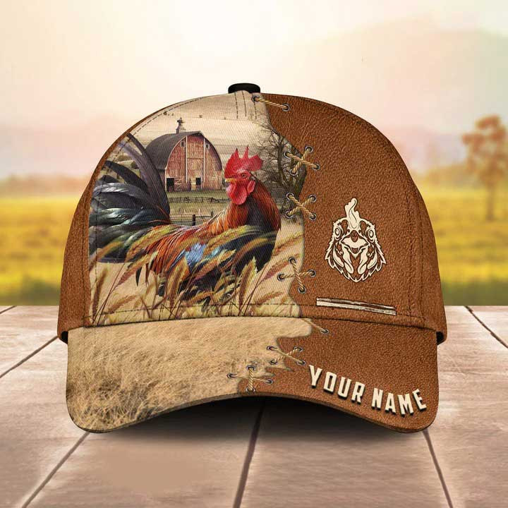 Personalized Rooster Hats for Men, Husband, Dad, 3D Chicken Retro Cap for Farmers Trucker Hats Custom Hats Gifts For Men & Women