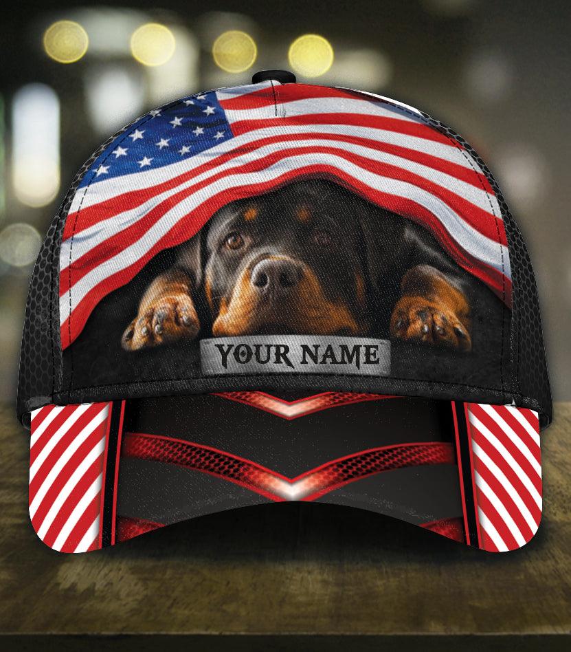 Personalized Rottweiler Classic Cap Trucker Hats Custom Hats Gifts For Men & Women